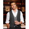 imageCOOFANDY Mens Business Suit Vest Layered Plaid Dress Vest Waistcoat for WeddingParty