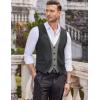 imageCOOFANDY Mens Business Suit Vest Layered Plaid Dress Vest Waistcoat for WeddingParty