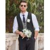 imageCOOFANDY Mens Business Suit Vest Layered Plaid Dress Vest Waistcoat for WeddingParty