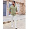 imageCOOFANDY Mens Button Down Shirt Casual Untucked Shirts Long Sleeve Dress Shirt with PocketArmy Green