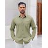 imageCOOFANDY Mens Button Down Shirt Casual Untucked Shirts Long Sleeve Dress Shirt with PocketArmy Green