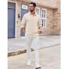 imageCOOFANDY Mens Button Down Shirt Casual Untucked Shirts Long Sleeve Dress Shirt with PocketBeige