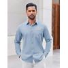 imageCOOFANDY Mens Button Down Shirt Casual Untucked Shirts Long Sleeve Dress Shirt with PocketBlue
