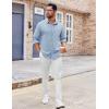 imageCOOFANDY Mens Button Down Shirt Casual Untucked Shirts Long Sleeve Dress Shirt with PocketBlue