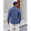 imageCOOFANDY Mens Button Down Shirt Casual Untucked Shirts Long Sleeve Dress Shirt with PocketDark Blue