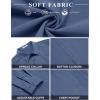 imageCOOFANDY Mens Button Down Shirt Casual Untucked Shirts Long Sleeve Dress Shirt with PocketDark Blue
