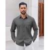 imageCOOFANDY Mens Button Down Shirt Casual Untucked Shirts Long Sleeve Dress Shirt with PocketDark Grey