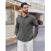 imageCOOFANDY Mens Button Down Shirt Casual Untucked Shirts Long Sleeve Dress Shirt with PocketDark Grey