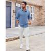 imageCOOFANDY Mens Button Down Shirt Casual Untucked Shirts Long Sleeve Dress Shirt with PocketDenim Blue