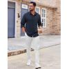 imageCOOFANDY Mens Button Down Shirt Casual Untucked Shirts Long Sleeve Dress Shirt with PocketNavy Blue