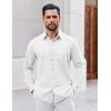 imageCOOFANDY Mens Button Down Shirt Casual Untucked Shirts Long Sleeve Dress Shirt with PocketWhite