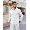 imageCOOFANDY Mens Button Down Shirt Casual Untucked Shirts Long Sleeve Dress Shirt with PocketWhite