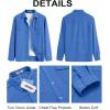 imageCOOFANDY Mens Button Down Waffle Shirt Jacket Casual Long Sleeve Shacket Lightweight Overshirts with Flap PocketsBlue