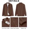 imageCOOFANDY Mens Button Down Waffle Shirt Jacket Casual Long Sleeve Shacket Lightweight Overshirts with Flap PocketsBrown