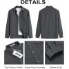 imageCOOFANDY Mens Button Down Waffle Shirt Jacket Casual Long Sleeve Shacket Lightweight Overshirts with Flap PocketsDark Gray