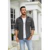 imageCOOFANDY Mens Button Down Waffle Shirt Jacket Casual Long Sleeve Shacket Lightweight Overshirts with Flap PocketsDark Gray