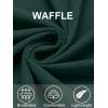 imageCOOFANDY Mens Button Down Waffle Shirt Jacket Casual Long Sleeve Shacket Lightweight Overshirts with Flap PocketsDark Green