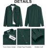 imageCOOFANDY Mens Button Down Waffle Shirt Jacket Casual Long Sleeve Shacket Lightweight Overshirts with Flap PocketsDark Green