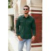 imageCOOFANDY Mens Button Down Waffle Shirt Jacket Casual Long Sleeve Shacket Lightweight Overshirts with Flap PocketsDark Green