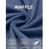 imageCOOFANDY Mens Button Down Waffle Shirt Jacket Casual Long Sleeve Shacket Lightweight Overshirts with Flap PocketsDenim Blue