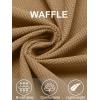 imageCOOFANDY Mens Button Down Waffle Shirt Jacket Casual Long Sleeve Shacket Lightweight Overshirts with Flap PocketsKhaki