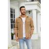 imageCOOFANDY Mens Button Down Waffle Shirt Jacket Casual Long Sleeve Shacket Lightweight Overshirts with Flap PocketsKhaki