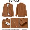 imageCOOFANDY Mens Button Down Waffle Shirt Jacket Casual Long Sleeve Shacket Lightweight Overshirts with Flap PocketsLight Brown