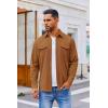 imageCOOFANDY Mens Button Down Waffle Shirt Jacket Casual Long Sleeve Shacket Lightweight Overshirts with Flap PocketsLight Brown