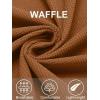imageCOOFANDY Mens Button Down Waffle Shirt Jacket Casual Long Sleeve Shacket Lightweight Overshirts with Flap PocketsLight Brown