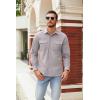 imageCOOFANDY Mens Button Down Waffle Shirt Jacket Casual Long Sleeve Shacket Lightweight Overshirts with Flap PocketsLight Gray