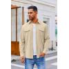 imageCOOFANDY Mens Button Down Waffle Shirt Jacket Casual Long Sleeve Shacket Lightweight Overshirts with Flap PocketsLight Khaki