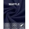 imageCOOFANDY Mens Button Down Waffle Shirt Jacket Casual Long Sleeve Shacket Lightweight Overshirts with Flap PocketsNave Blue