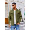 imageCOOFANDY Mens Button Down Waffle Shirt Jacket Casual Long Sleeve Shacket Lightweight Overshirts with Flap PocketsOlive Green