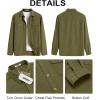imageCOOFANDY Mens Button Down Waffle Shirt Jacket Casual Long Sleeve Shacket Lightweight Overshirts with Flap PocketsOlive Green