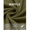 imageCOOFANDY Mens Button Down Waffle Shirt Jacket Casual Long Sleeve Shacket Lightweight Overshirts with Flap PocketsOlive Green