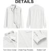 imageCOOFANDY Mens Button Down Waffle Shirt Jacket Casual Long Sleeve Shacket Lightweight Overshirts with Flap PocketsWhite