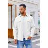 imageCOOFANDY Mens Button Down Waffle Shirt Jacket Casual Long Sleeve Shacket Lightweight Overshirts with Flap PocketsWhite
