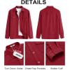 imageCOOFANDY Mens Button Down Waffle Shirt Jacket Casual Long Sleeve Shacket Lightweight Overshirts with Flap PocketsWine Red