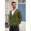 imageCOOFANDY Mens Cardigan Sweater Long Sleeve Casual V Neck Button Down Knitted Sweater with PocketsArmy Green