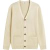 imageCOOFANDY Mens Cardigan Sweater Long Sleeve Casual V Neck Button Down Knitted Sweater with PocketsCream