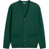 imageCOOFANDY Mens Cardigan Sweater Long Sleeve Casual V Neck Button Down Knitted Sweater with PocketsDark Green