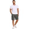 imageCOOFANDY Mens Cargo Shorts Elastic Waist Relaxed Fit Cotton Casual Outdoor Lightweight Work Shorts with Multi PocketsGrey