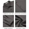 imageCOOFANDY Mens Casual Button Down Shirt Long Sleeve Untucked Shirt Wrinkle Free Denim Dress ShirtDark Grey