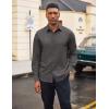 imageCOOFANDY Mens Casual Button Down Shirt Long Sleeve Untucked Shirt Wrinkle Free Denim Dress ShirtDark Grey