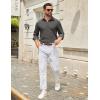 imageCOOFANDY Mens Casual Button Down Shirt Long Sleeve Untucked Shirt Wrinkle Free Denim Dress ShirtDark Grey