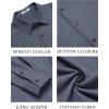 imageCOOFANDY Mens Casual Button Down Shirt Long Sleeve Untucked Shirt Wrinkle Free Denim Dress ShirtNavy Blue