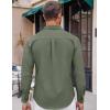 imageCOOFANDY Mens Casual Button Down Shirt Untucked Long Sleeve Stretch Denim Dress ShirtArmy Green