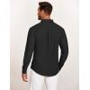 imageCOOFANDY Mens Casual Button Down Shirt Untucked Long Sleeve Stretch Denim Dress ShirtBlack
