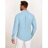 imageCOOFANDY Mens Casual Button Down Shirt Untucked Long Sleeve Stretch Denim Dress ShirtClear Blue