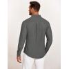 imageCOOFANDY Mens Casual Button Down Shirt Untucked Long Sleeve Stretch Denim Dress ShirtDark Grey